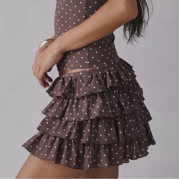 NWT Urban Outfitters Out From Under Cammy Ruffle Trim Micro skort size xl - Picture 3 of 8